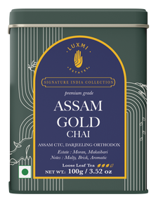 Assam Gold Chai | 100 gm | Luxmi Signature Tea | Assam CTC, Darjeeling Orthodox