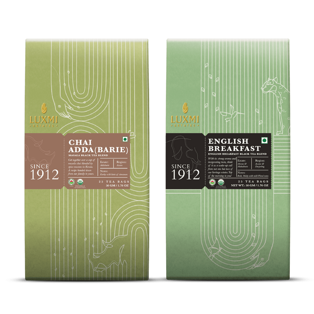 Black Tea Energy Bundle - Caffeinated Assam Black Tea | Smooth, Flavourful, Robust Blend Combo - 50 Tea Bags - Luxmi Estates