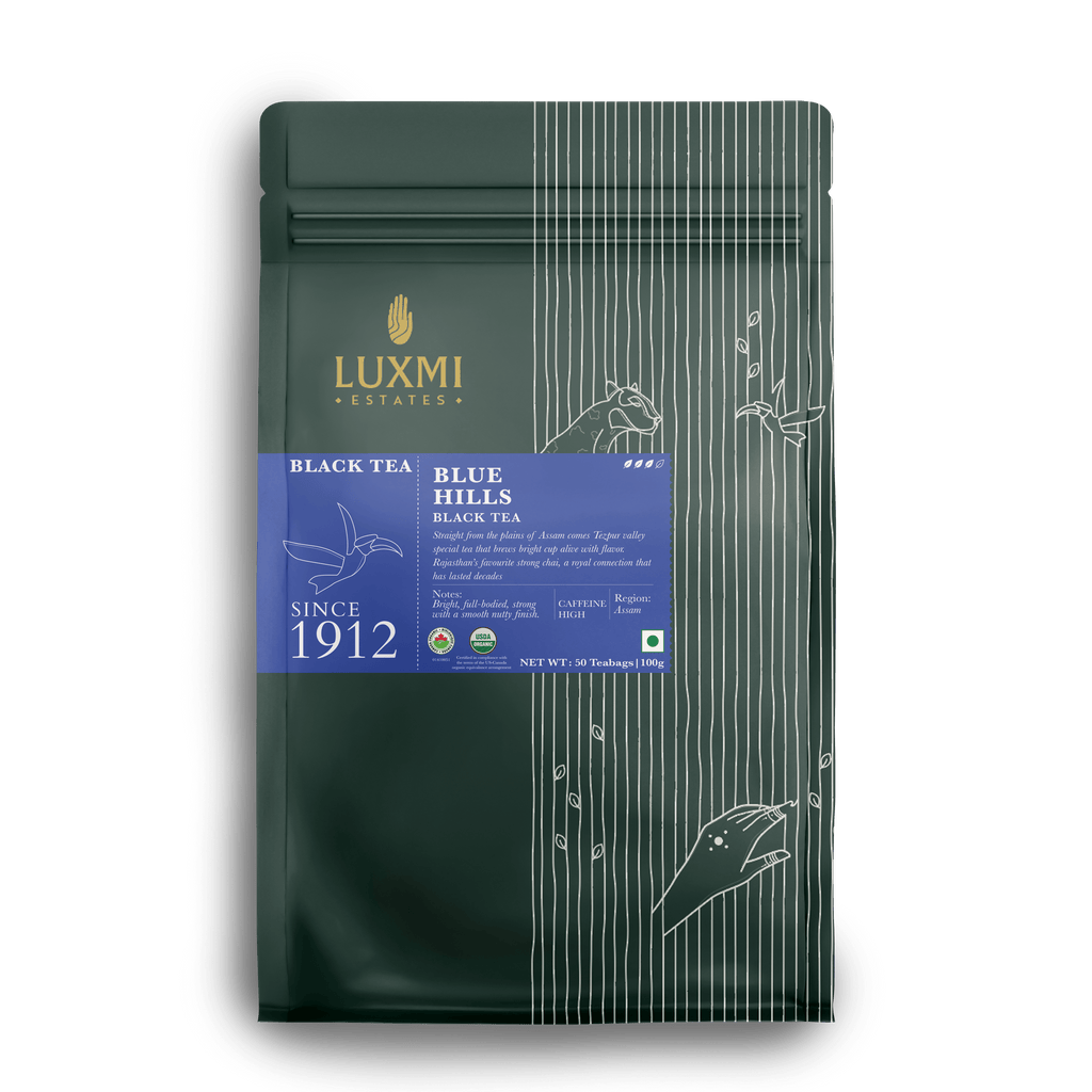 Blue Hills, 50 Tea Bags | Jodhpur Black CTC Tea Blend - Luxmi Estates