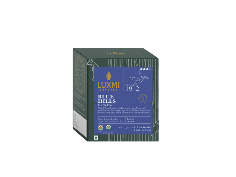 Blue Hills, 25 Tea Bags | Jodhpur Black Organic CTC Tea Blend