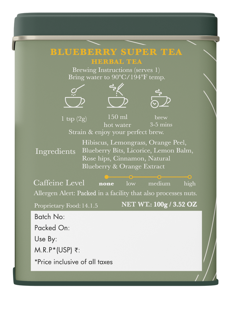 Blueberry Super Tea | 100 gm | Organic Herbal tea
