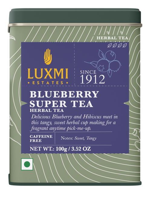 Blueberry Super Tea | Herbal Infusion Tea | Tin Caddy | 100 gm