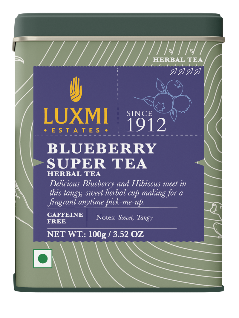 Blueberry Super Tea | Herbal Infusion Tea | Tin Caddy | 100 gm