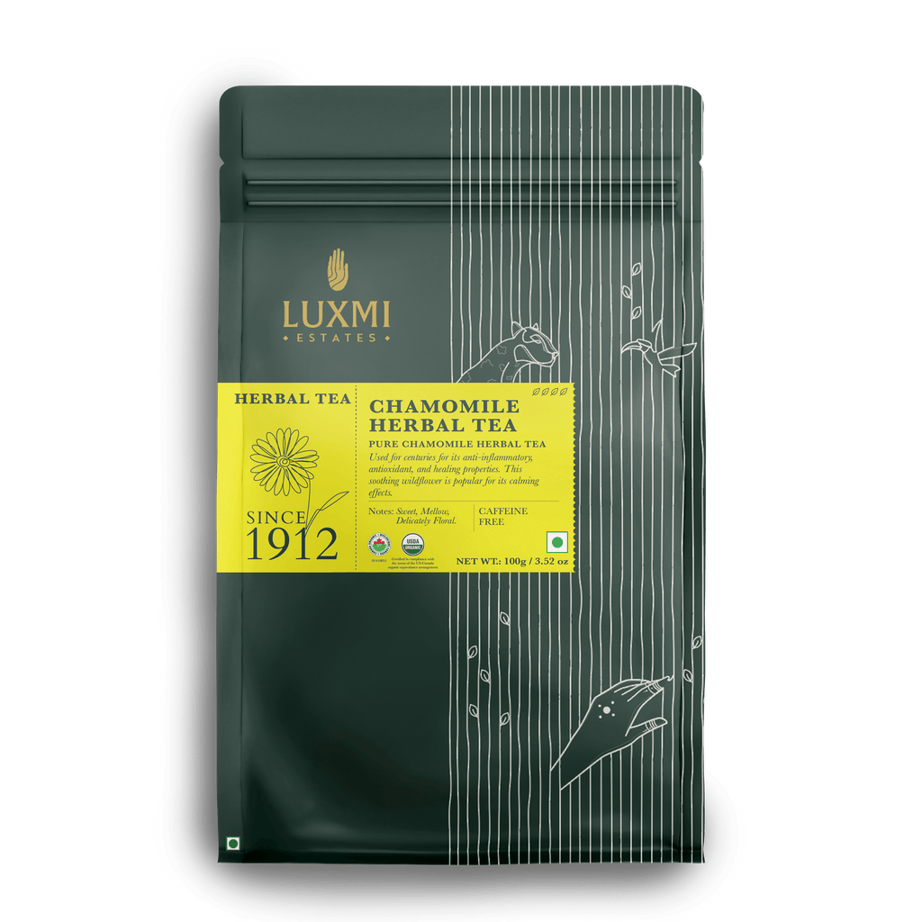 Chamomile Pure Tea | 100 Gm Loose Tea | Organic Herbal Tea - Luxmi Estates