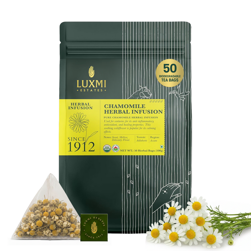 Chamomile Herbal Tea | 50 Tea Bags | Organic Herbal Tea