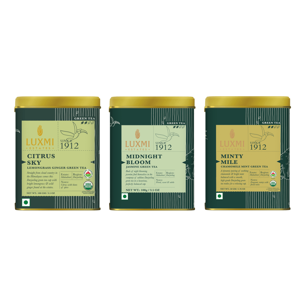 Darjeeling Organic Green loose leaf Collection - Luxmi Estates