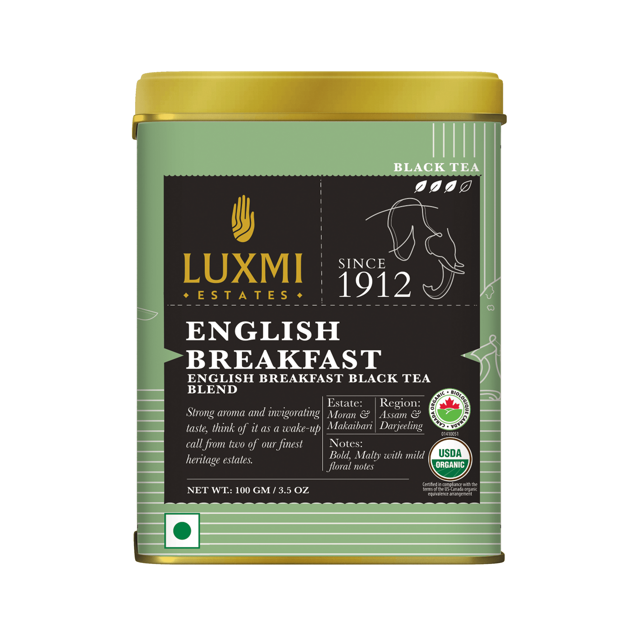 English Breakfast | A Tale of Two Estates | 100gm | Organic Black Tea - Luxmi Estates