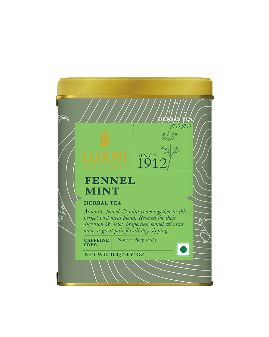 Fennel Mint Herbal Tea | 100 gm | Organic Herbal Tea - Luxmi Estates