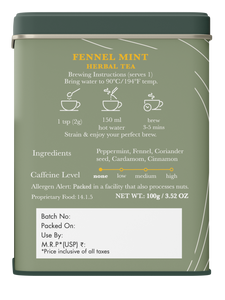 Fennel Mint Herbal Tea | 100 gm | Organic Herbal Tea