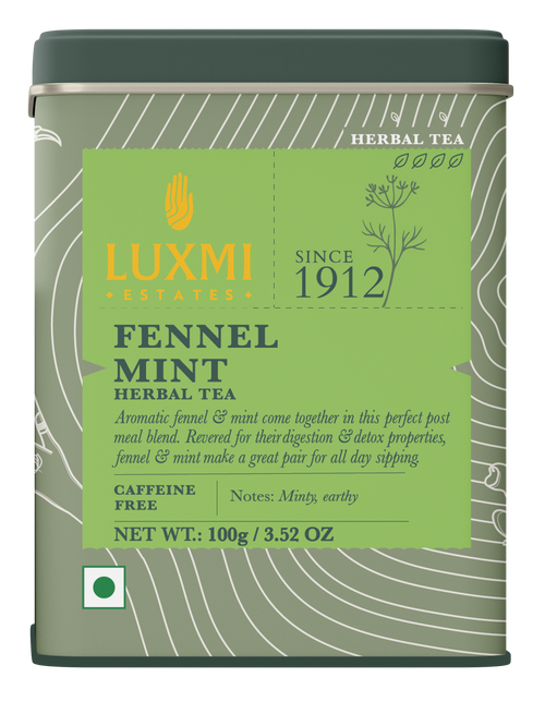 Fennel Mint Herbal Tea | 100 gm Tin Caddy | Herbal Loose Tea