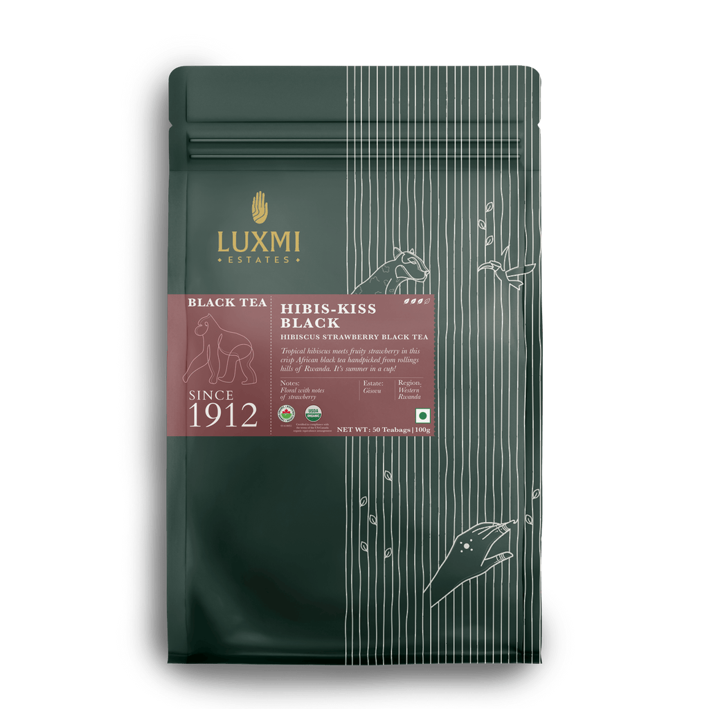Hibiscus Black Tea | 50 Tea Bags | Organic Black Tea - Luxmi Estates