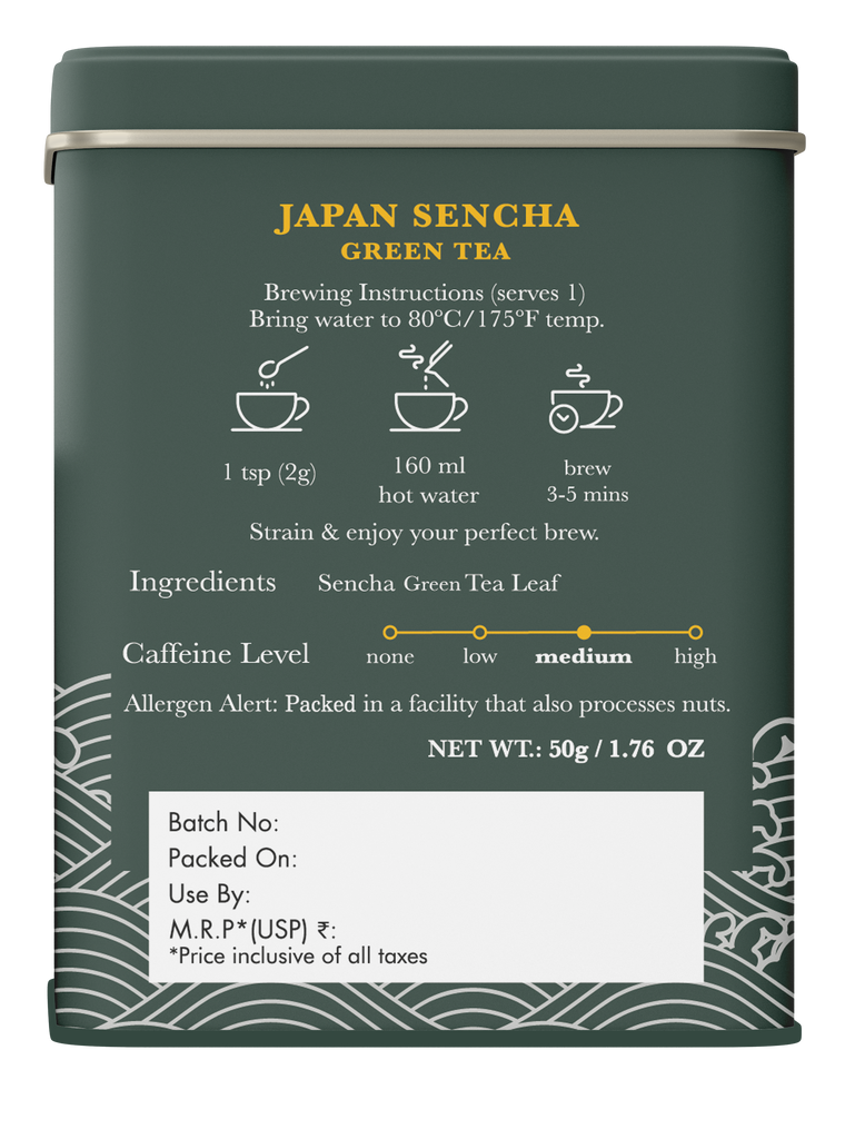 Japan Sencha | 50 gm Tin Caddy | Loose Green Tea