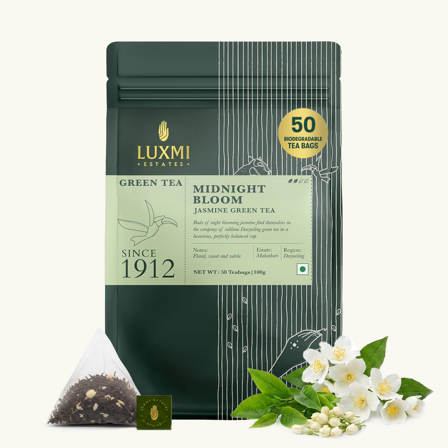 Midnight Bloom Jasmine Green Tea | 50 Biodegradable Tea Bags | Green Tea