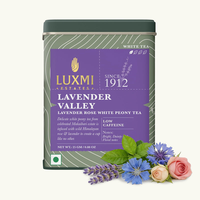 Lavender Valley | White Tea with Lavender | Tin Caddy | 25 Gm Loose Leaves
