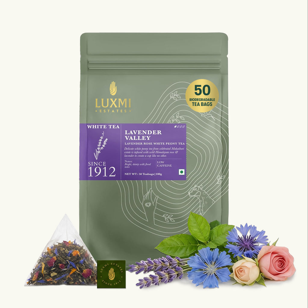 Lavender Valley | White Tea with Lavender | 50 Plant-Based Biodegradable Tea Bags