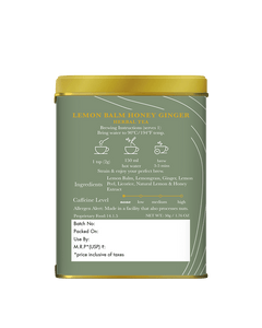 Lemon Balm Honey Ginger | 50 gm | Organic Herbal Tea - Luxmi Estates