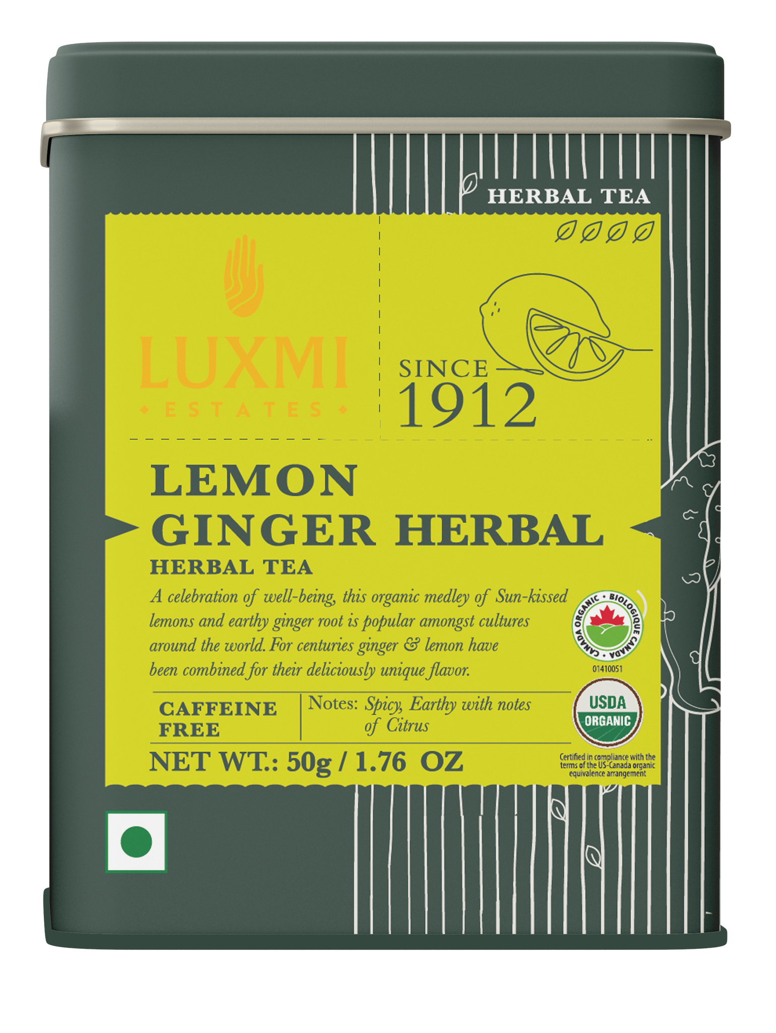 Lemon Ginger Root | 50gm | Organic Herbal Tea