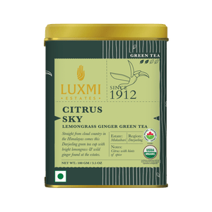 Lemongrass Ginger Green Tea | 100gm | Organic Green Tea - Luxmi Estates