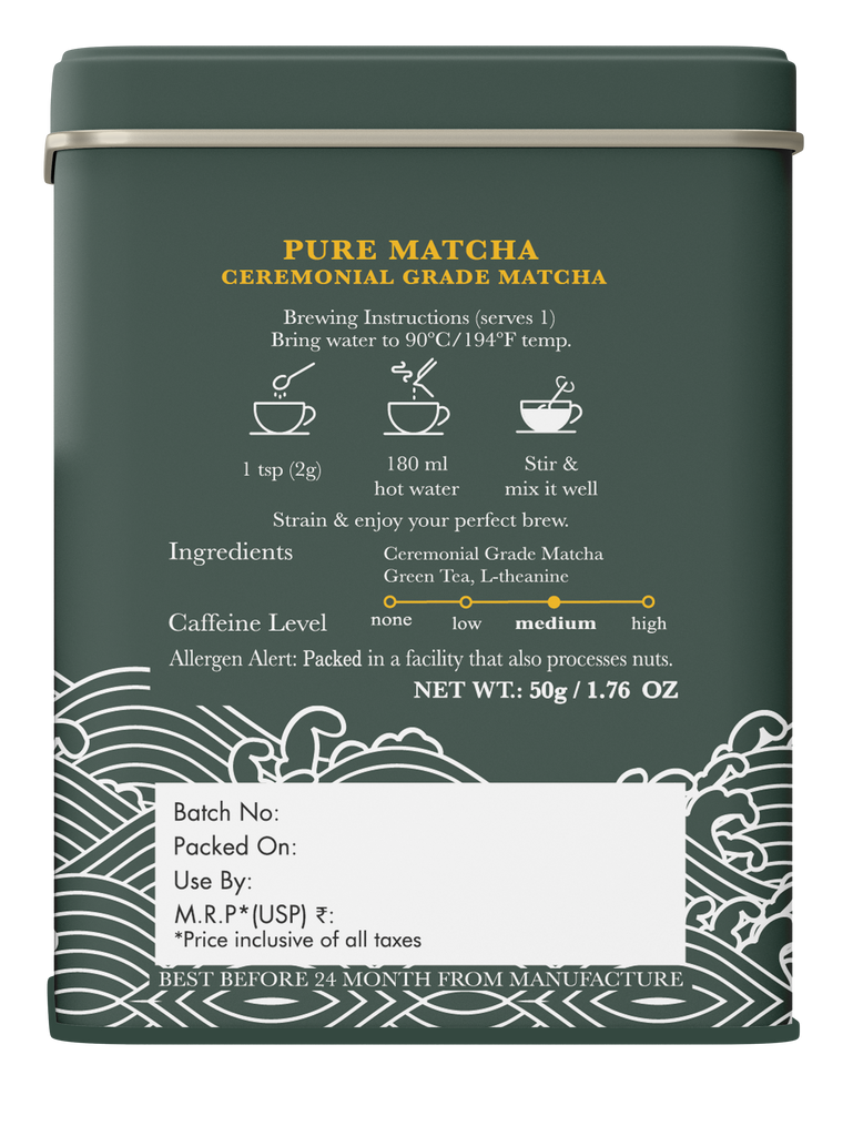 Matcha Powder | 50gm Tin Caddy | Premium Ceremonial Grade Match Powder