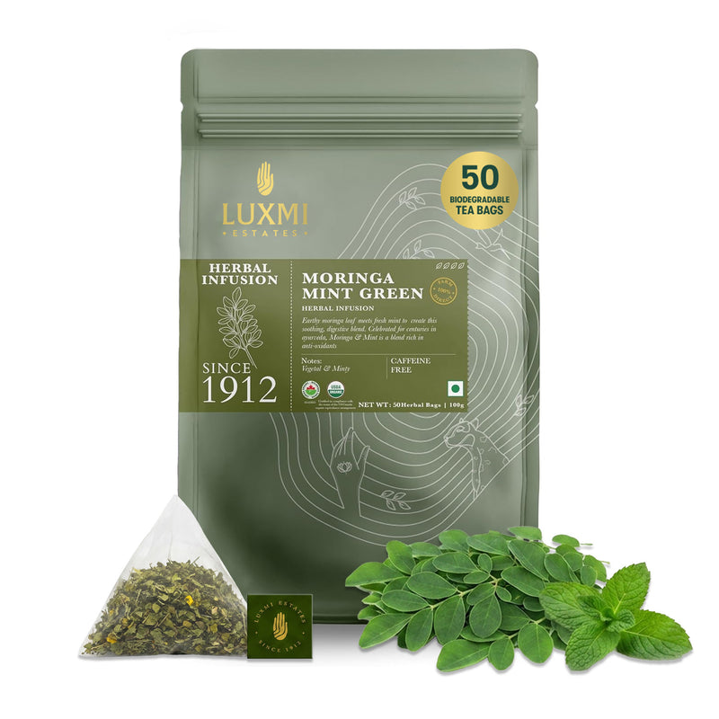 Moringa Mint | 50 Tea Bags | Herbal Bio Mesh Tea Bags