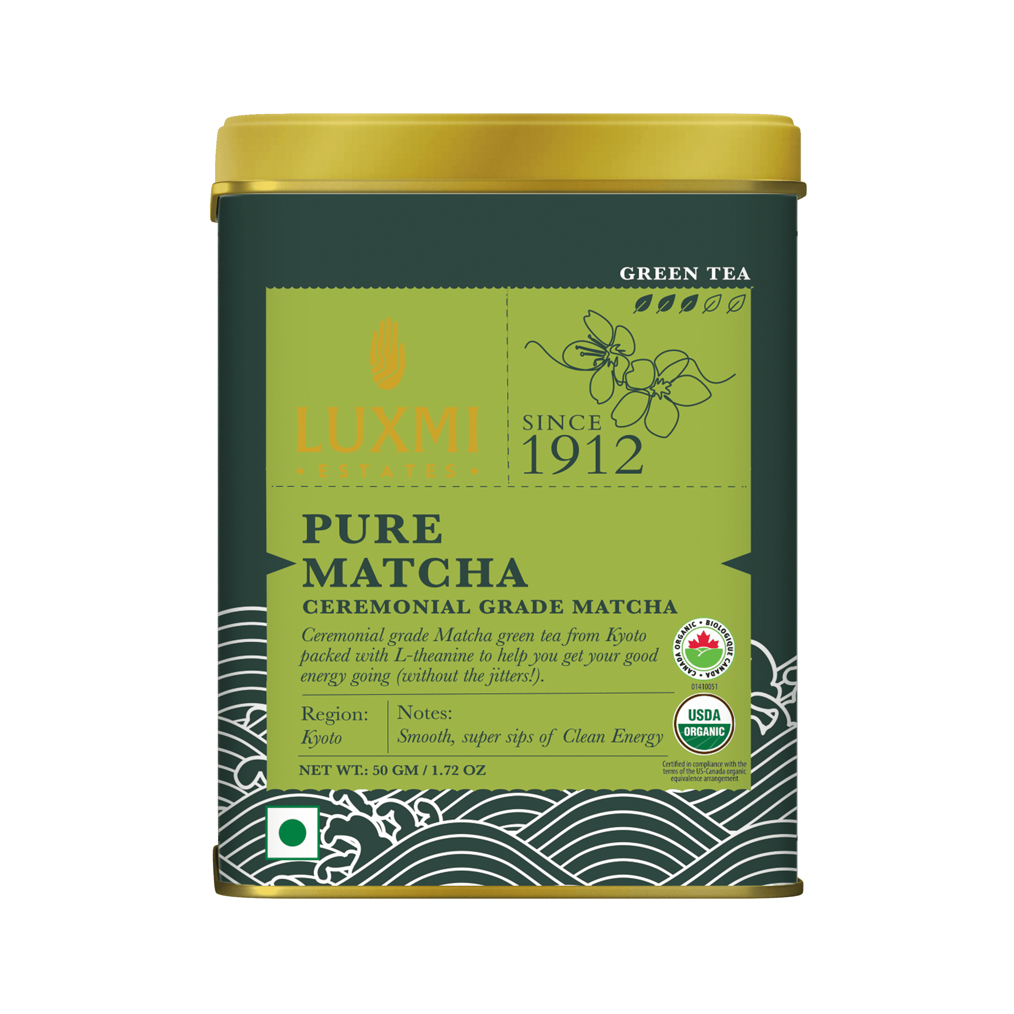 Pure Matcha | 50gm | Organic Green Tea - Luxmi Estates