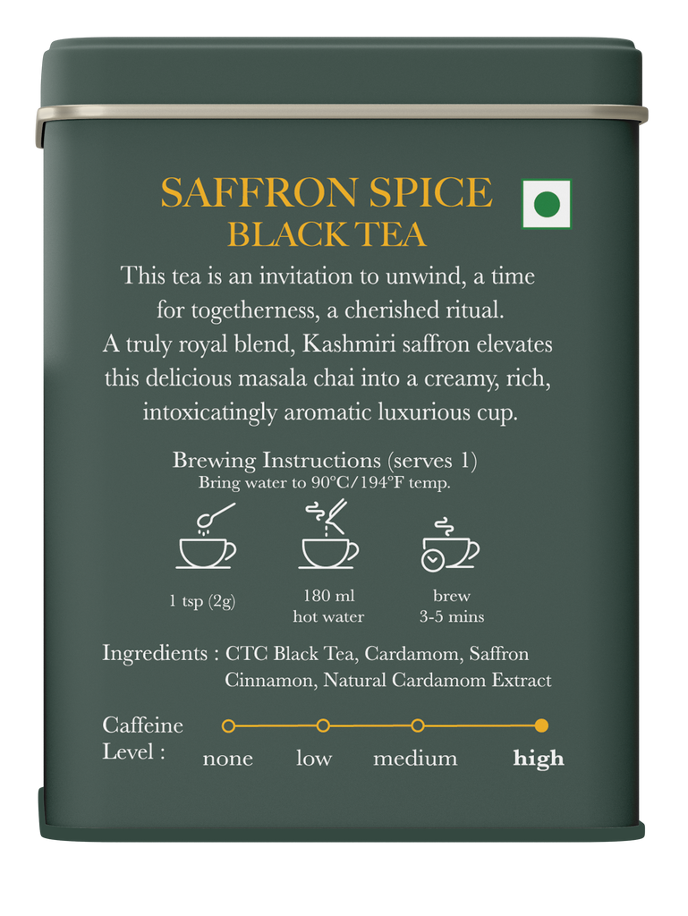 Saffron Spice Chai | 100 gm | Luxmi Signature Tea | Assam CTC, Cardamom, Saffron, Cinnamon