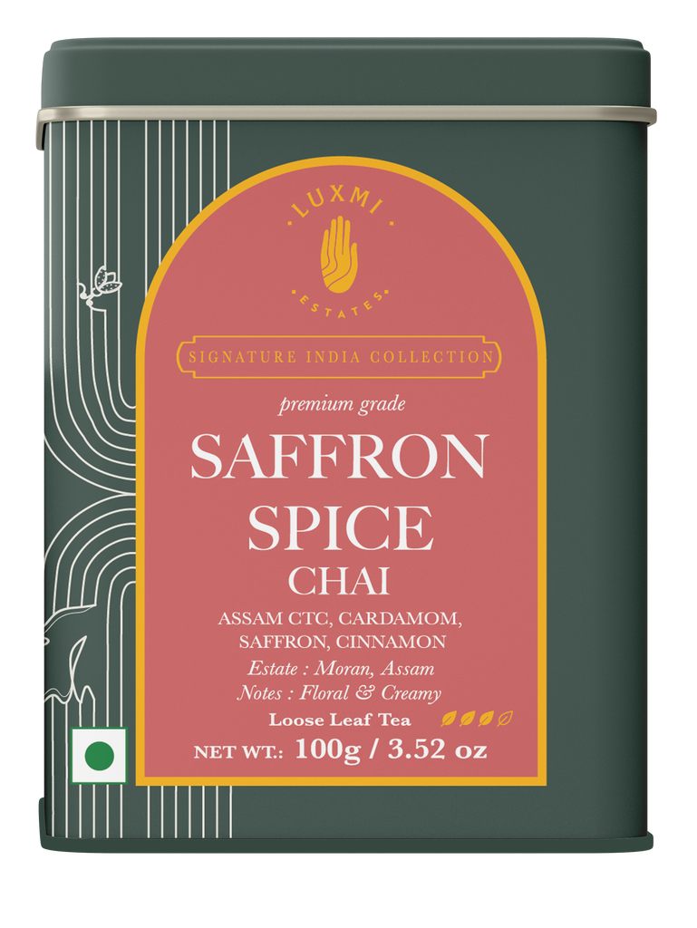Saffron Spice Chai | 100 gm | Luxmi Signature Tea | Assam CTC, Cardamom, Saffron, Cinnamon