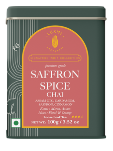 Saffron Spice Chai | 100 gm | Luxmi Signature Tea | Assam CTC, Cardamom, Saffron, Cinnamon