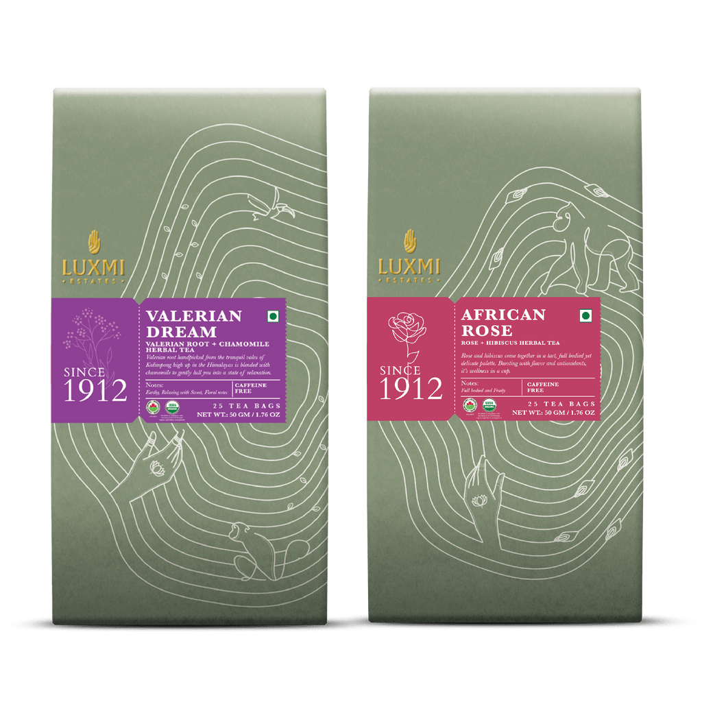 Sleep & Relaxation Tea Bundle - Stress Relief, Bedtime & Comforting Herbal Combo - 50 Tea Bags - Luxmi Estates