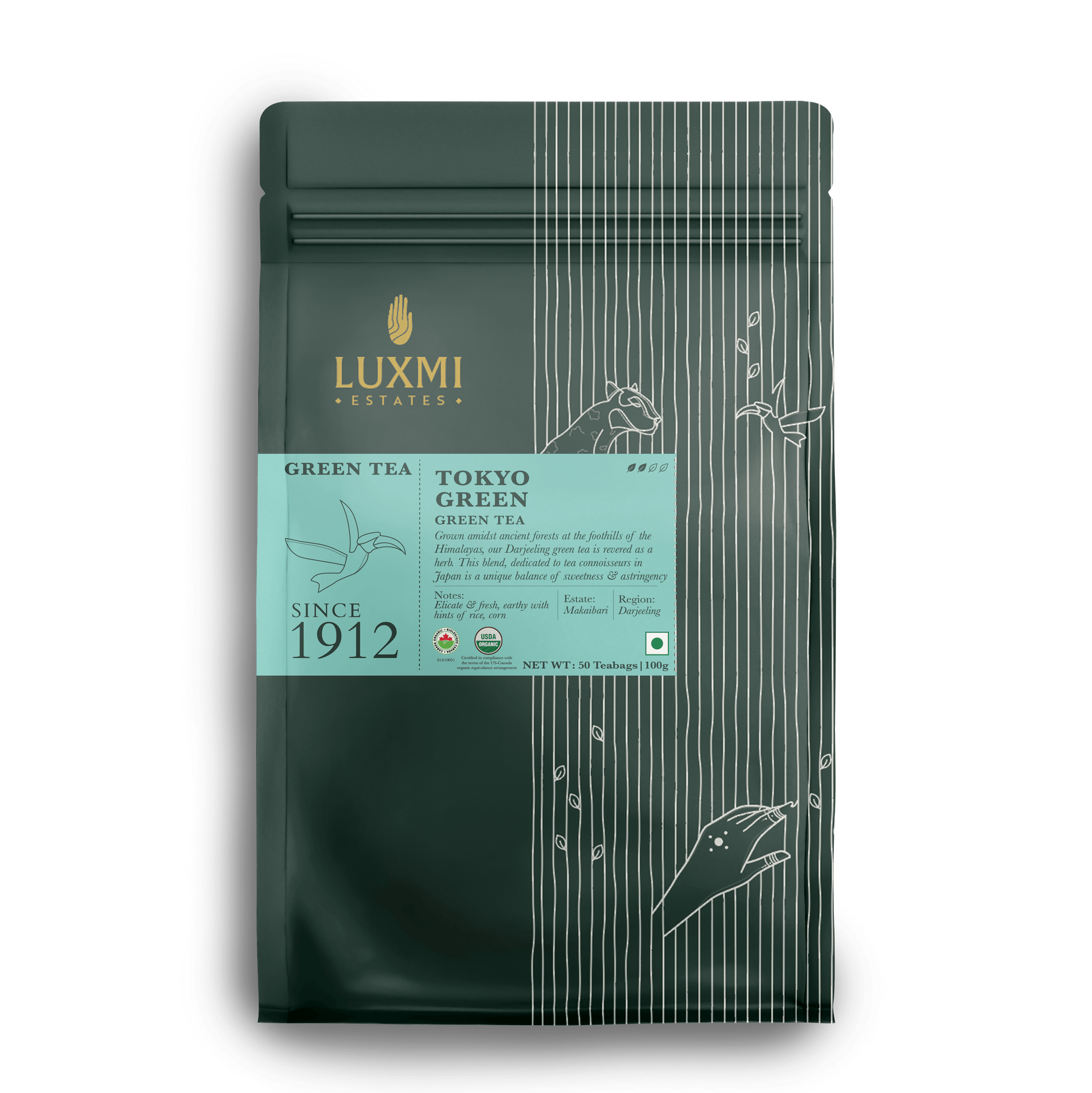Tokyo Blend, 50 Tea Bags | Green Tea - Luxmi Estates