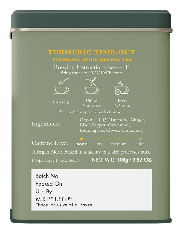 Turmeric Ginger | 100gm | Organic Herbal Tea