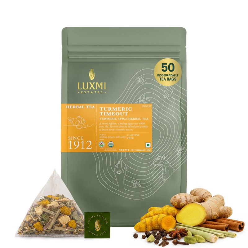 Turmeric Ginger | Turmeric Time-Out | 50 Tea Bags | Organic Herbal Tea