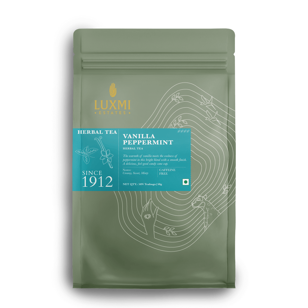 Vanilla Peppermint | 50 Tea Bags | Organic Herbal Tea - Luxmi Estates