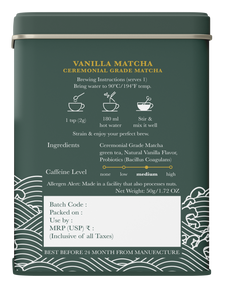 Matcha Vanilla with Probiotics | 50gm | Green Tea Powder