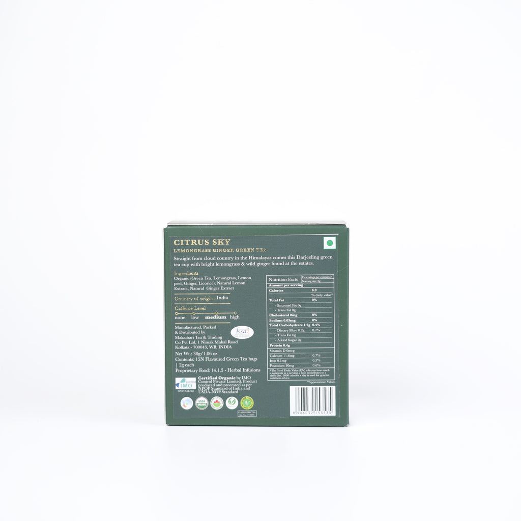 Citrus Sky Organic Darjeeling Green Tea Bag