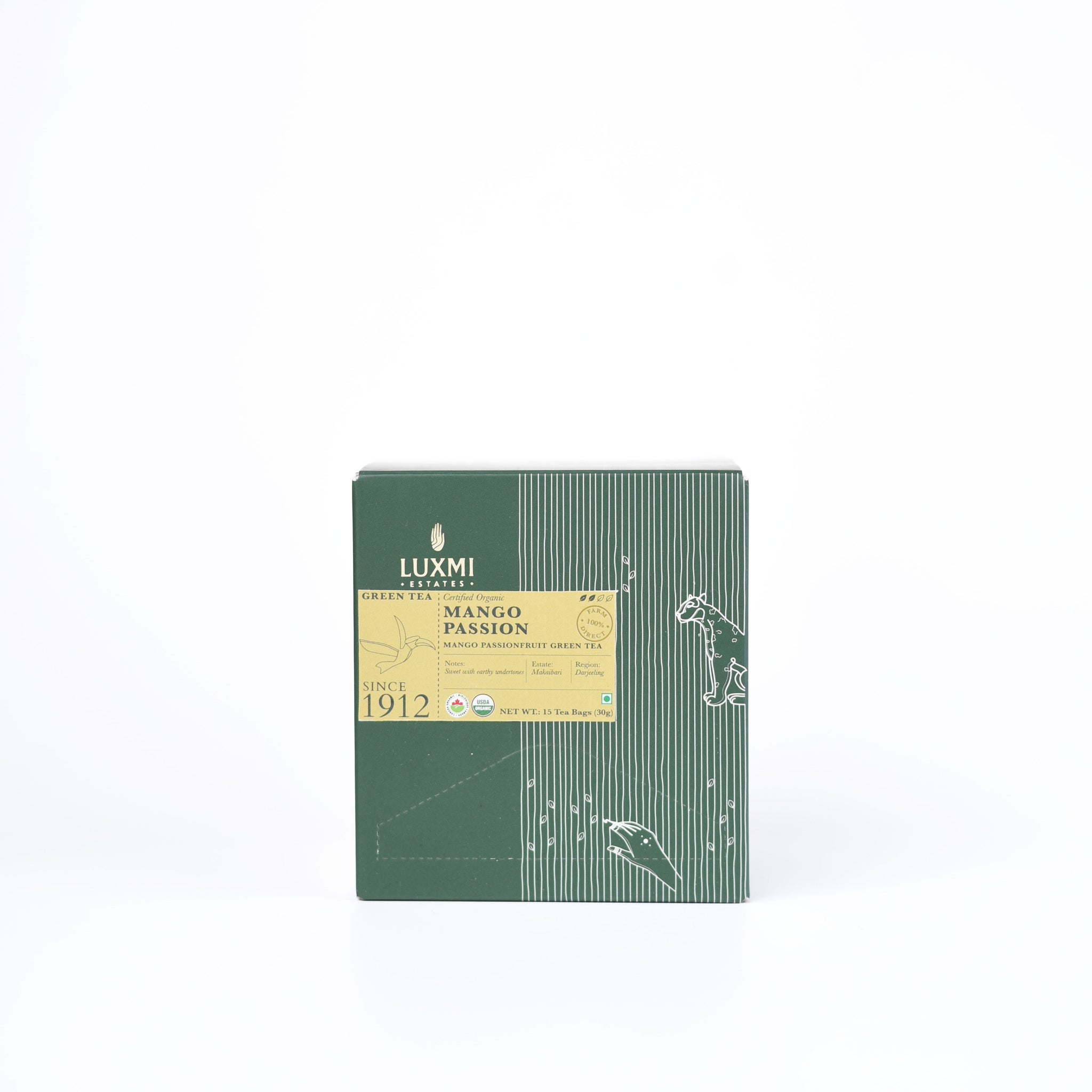 Indian Passion | 15 Tea Bags | Organic Green Tea - Luxmi Estates