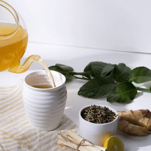 Lemongrass Ginger Green Tea | 200 Gm Loose Tea | Organic Green Tea - Luxmi Estates