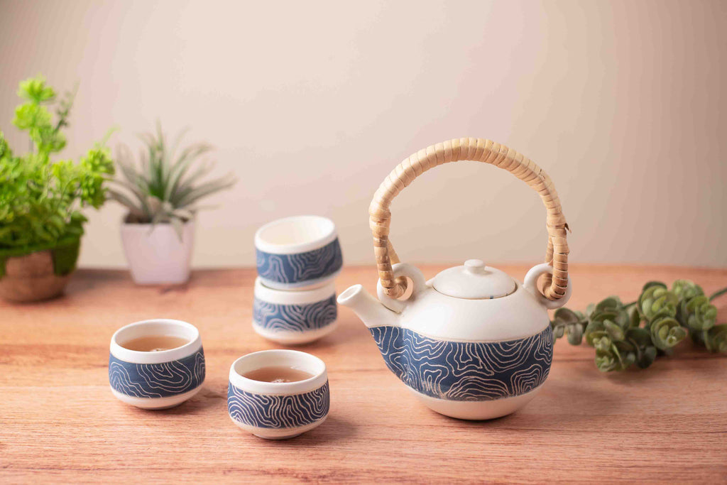 Lines of Terroir - Ceramic Tea Set - Luxmi Estates