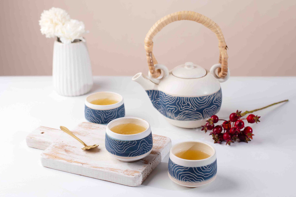 Lines of Terroir - Ceramic Tea Set - Luxmi Estates
