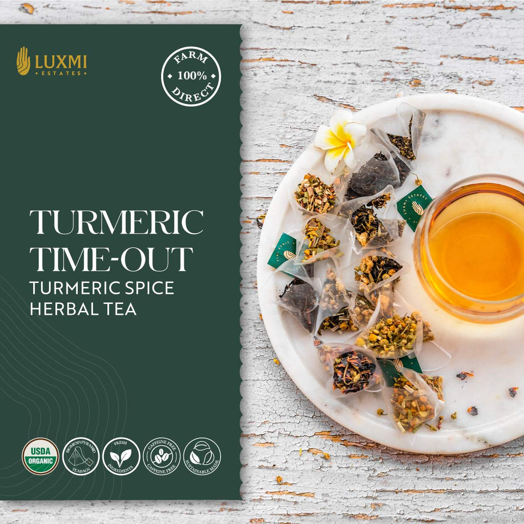 Organic Assorted Variety Herbal Tea Gift Set | 4 Herbal Teas, 100 Teabags | All Day Wellness Gift Box | Sleep, Stress Relief, Immunity, Tranquility Tea Set | Caffeine Free, Organic - Luxmi Estates