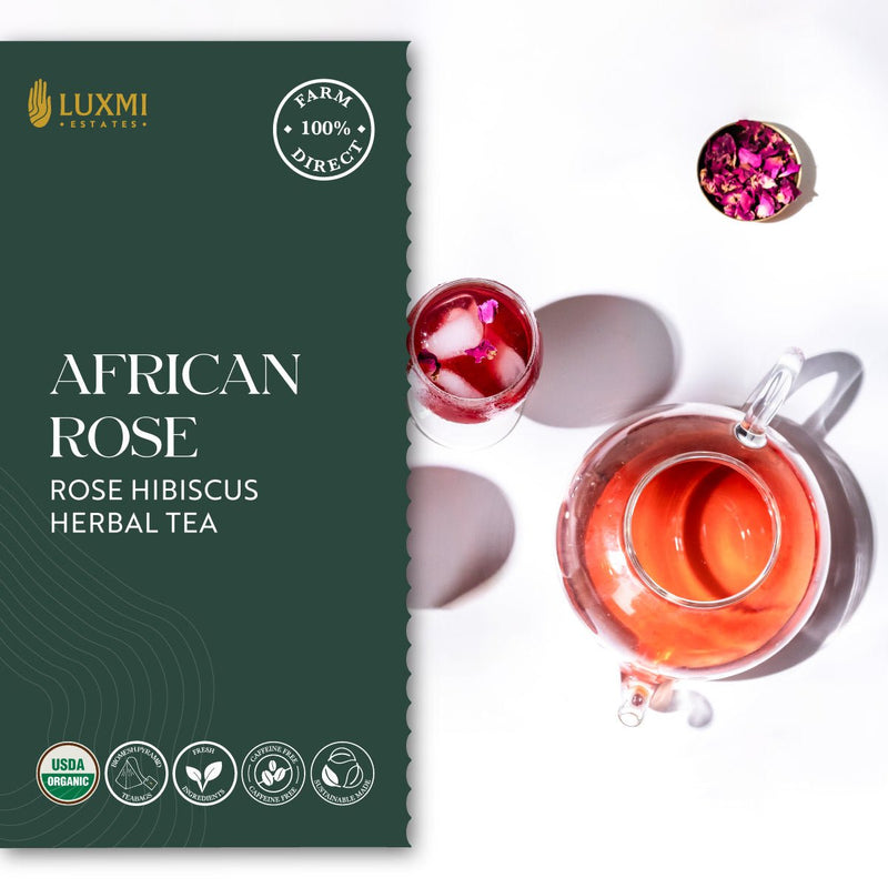 Organic Assorted Variety Tea Gift Set | 2 Herbal Teas, 2 Green Teas 300g | Energy and Balance Gift Box | Jitterless Energy With Green Teas & Wellness of Herbal Tea - Luxmi Estates