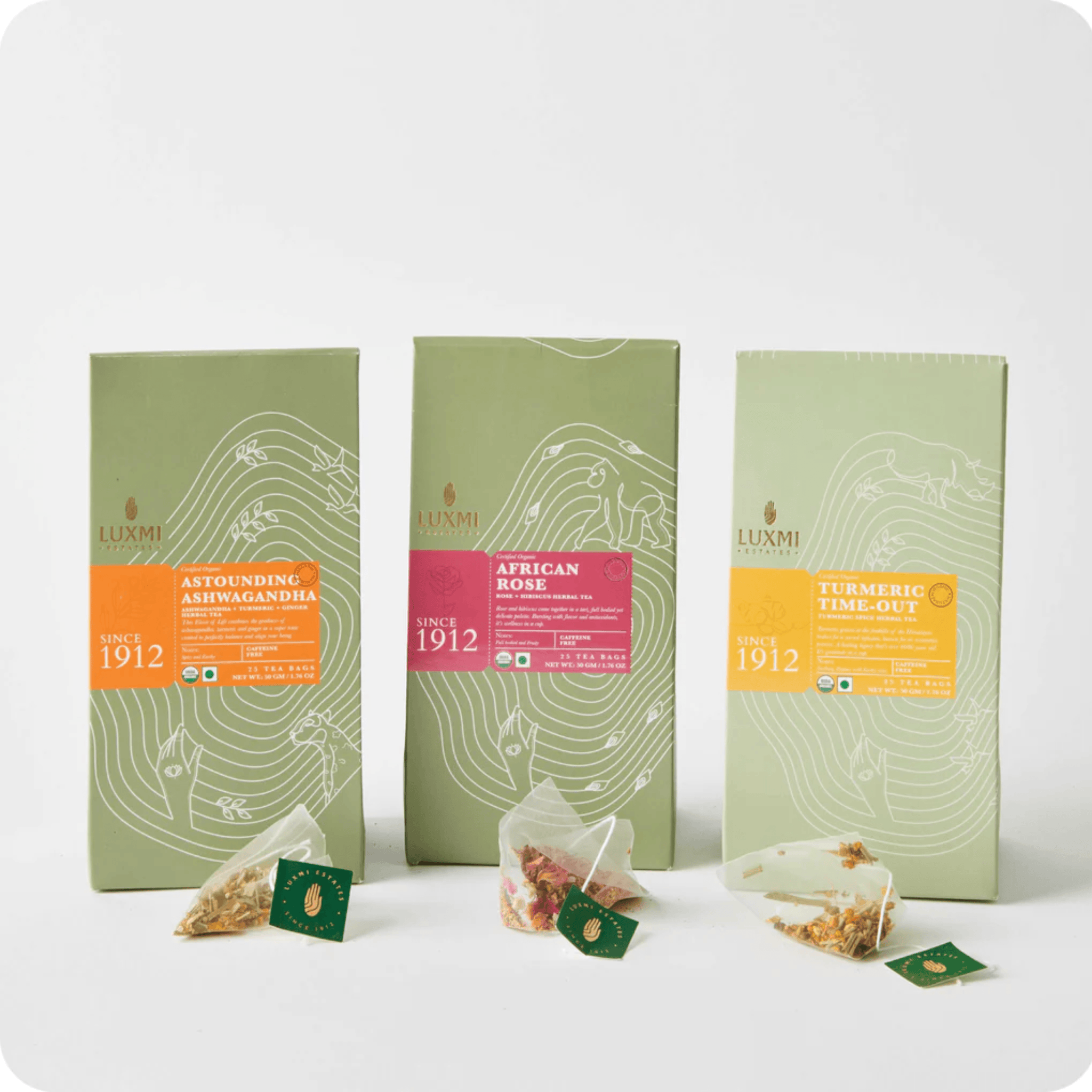 Organic Herbal Tea Collection Tea Bags - Luxmi Estates