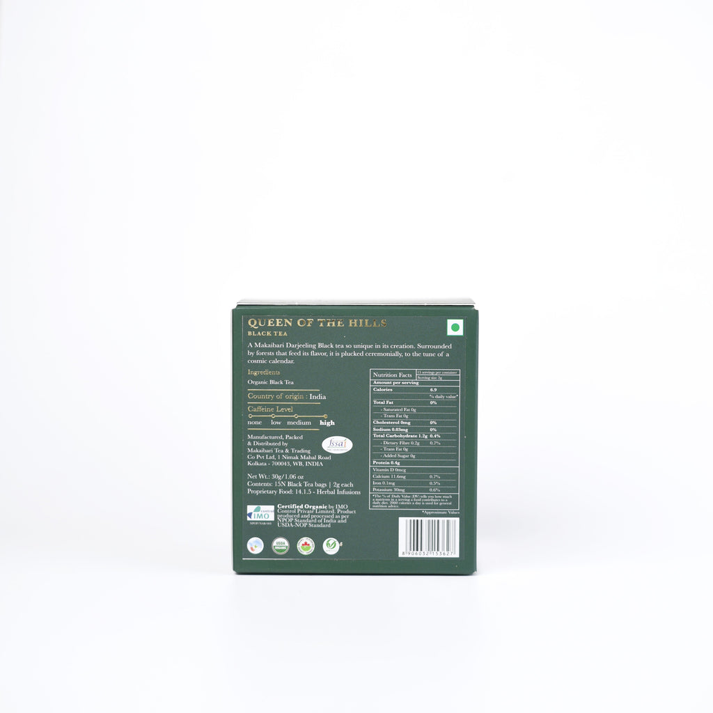 Queen of the Hills 15 Tea Bags | Queens Blend Black Tea - Luxmi Estates