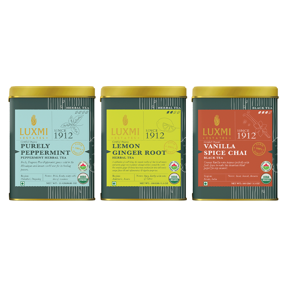 Tea Bundle - Stress Relief, Bedtime & Detox Tea Collection - Organic Loose Tea - Luxmi Estates