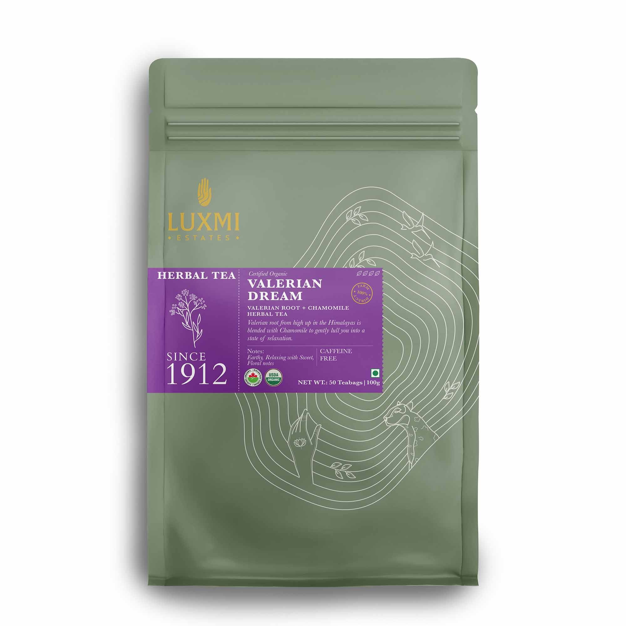 Valerian Dream | 50 Tea Bags | Sleep Tea - Luxmi Estates